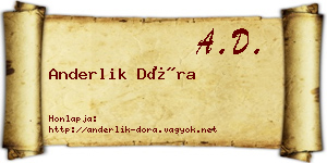 Anderlik Dóra névjegykártya