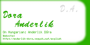 dora anderlik business card