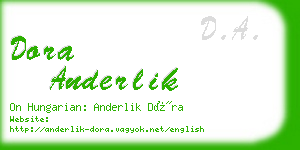 dora anderlik business card
